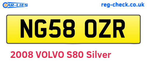 NG58OZR are the vehicle registration plates.