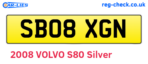 SB08XGN are the vehicle registration plates.