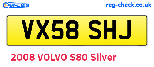 VX58SHJ are the vehicle registration plates.