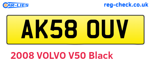 AK58OUV are the vehicle registration plates.