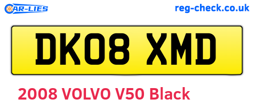 DK08XMD are the vehicle registration plates.