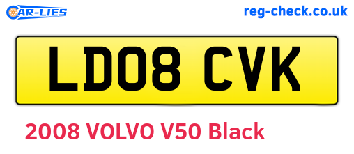 LD08CVK are the vehicle registration plates.