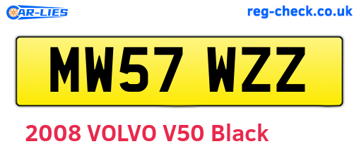 MW57WZZ are the vehicle registration plates.