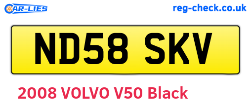ND58SKV are the vehicle registration plates.