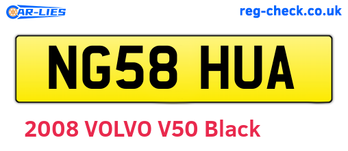 NG58HUA are the vehicle registration plates.