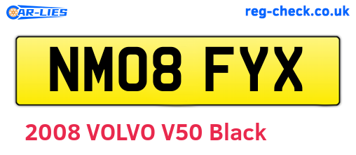 NM08FYX are the vehicle registration plates.