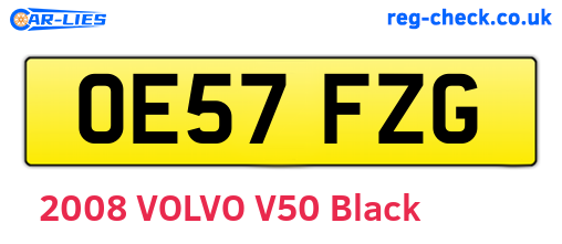 OE57FZG are the vehicle registration plates.