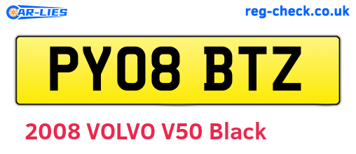 PY08BTZ are the vehicle registration plates.