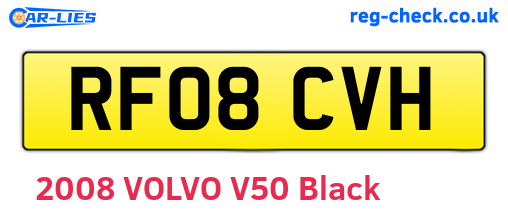 RF08CVH are the vehicle registration plates.