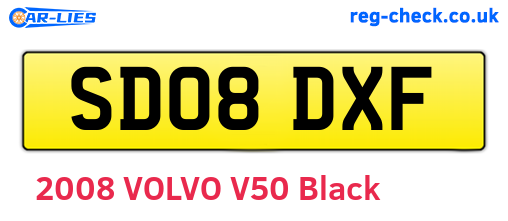 SD08DXF are the vehicle registration plates.