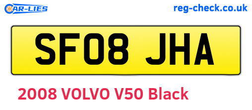 SF08JHA are the vehicle registration plates.