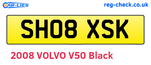 SH08XSK are the vehicle registration plates.