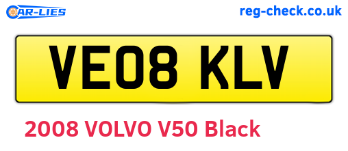 VE08KLV are the vehicle registration plates.