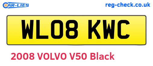 WL08KWC are the vehicle registration plates.