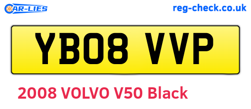 YB08VVP are the vehicle registration plates.