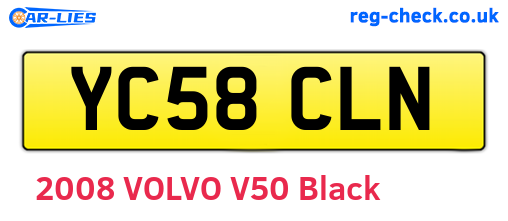 YC58CLN are the vehicle registration plates.