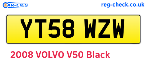 YT58WZW are the vehicle registration plates.