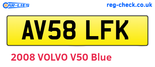 AV58LFK are the vehicle registration plates.