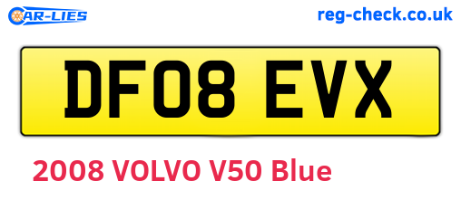 DF08EVX are the vehicle registration plates.