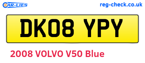 DK08YPY are the vehicle registration plates.