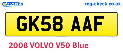 GK58AAF are the vehicle registration plates.