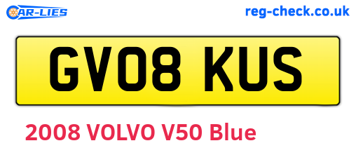 GV08KUS are the vehicle registration plates.