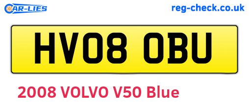 HV08OBU are the vehicle registration plates.