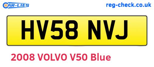 HV58NVJ are the vehicle registration plates.