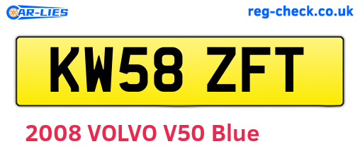 KW58ZFT are the vehicle registration plates.
