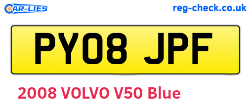 PY08JPF are the vehicle registration plates.