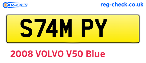 S74MPY are the vehicle registration plates.