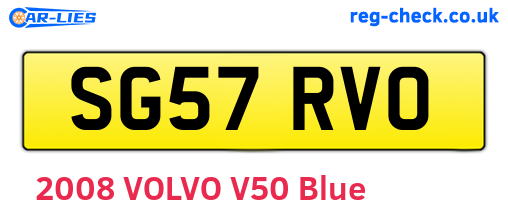 SG57RVO are the vehicle registration plates.