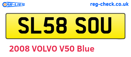 SL58SOU are the vehicle registration plates.