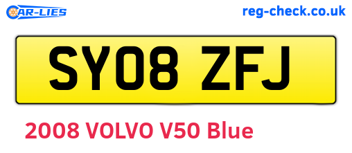 SY08ZFJ are the vehicle registration plates.