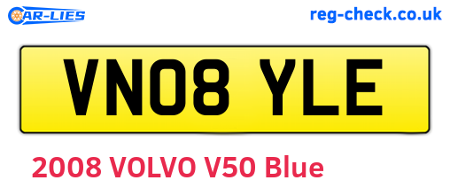 VN08YLE are the vehicle registration plates.