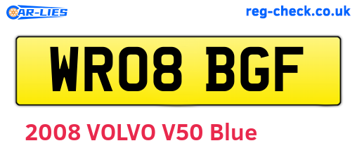 WR08BGF are the vehicle registration plates.