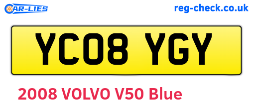YC08YGY are the vehicle registration plates.