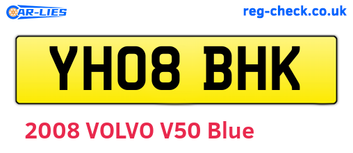 YH08BHK are the vehicle registration plates.