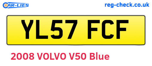 YL57FCF are the vehicle registration plates.