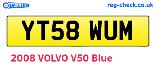 YT58WUM are the vehicle registration plates.