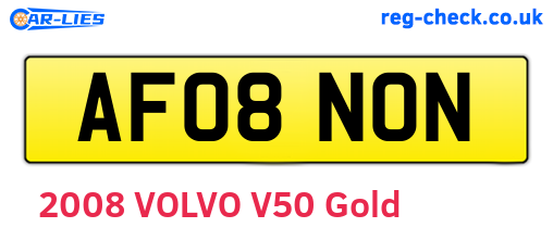 AF08NON are the vehicle registration plates.