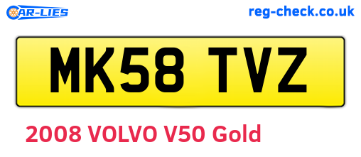 MK58TVZ are the vehicle registration plates.