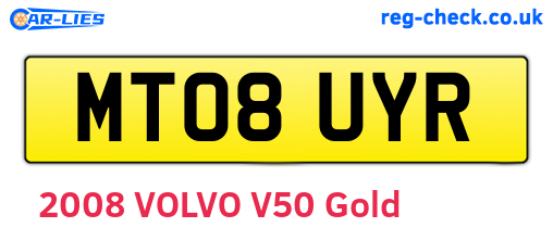 MT08UYR are the vehicle registration plates.
