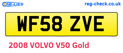 WF58ZVE are the vehicle registration plates.