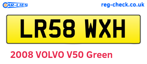 LR58WXH are the vehicle registration plates.