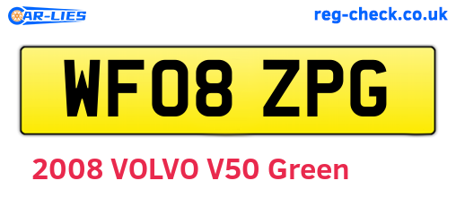 WF08ZPG are the vehicle registration plates.