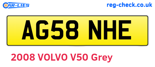 AG58NHE are the vehicle registration plates.