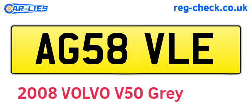 AG58VLE are the vehicle registration plates.