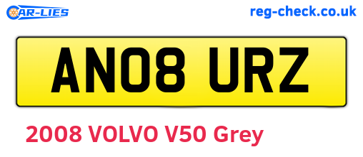 AN08URZ are the vehicle registration plates.