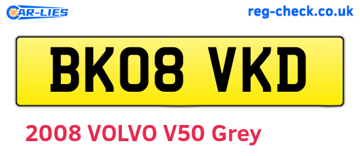 BK08VKD are the vehicle registration plates.